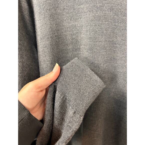 J. Crew Men's Merino Wool Blend Crewneck Knit Sweater Pullover Dark Gray Size XL - Picture 3 of 9